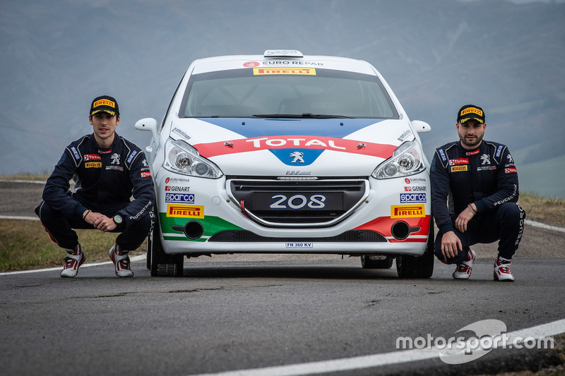 Nicolò Gonella e Tommaso Ciuffi con la Peugeot 208 R2B, Peugeot Sport Italia