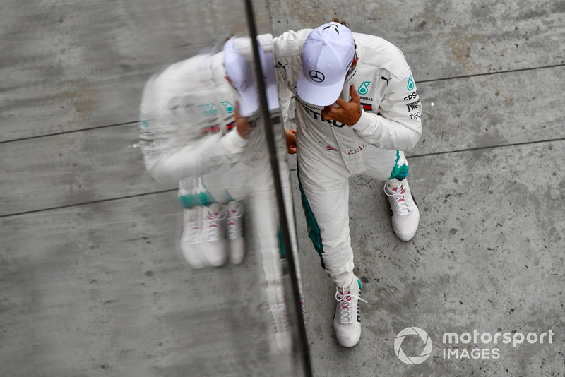 Lewis Hamilton, Mercedes AMG F1 dans le Parc Fermé
