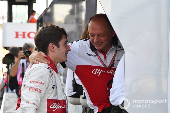 Charles Leclerc, Sauber y Frederic Vasseur, Sauber, Team Principal 