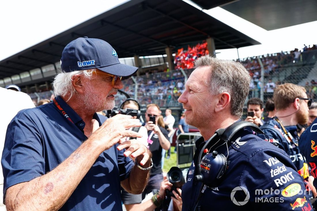 Flavio Briatore, doradca wykonawczy, Alpine F1, z Christianem Hornerem, dyrektorem zespołu, Red Bull Racing
