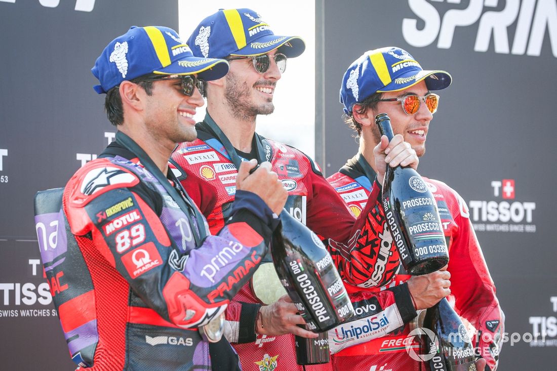 Francesco Bagnaia, Ducati Team, Jorge Martin, Pramac Racing, Enea Bastianini, Ducati Team