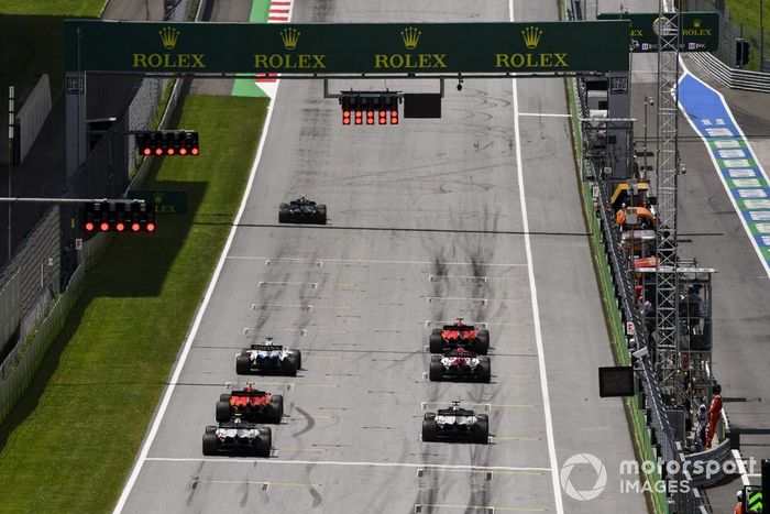 Práctica de parrilla de salida al final de la sesión