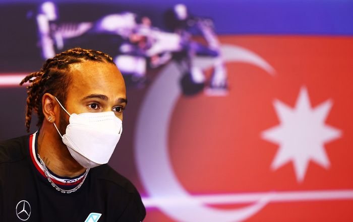 Lewis Hamilton, Mercedes en la conferencia de prensa