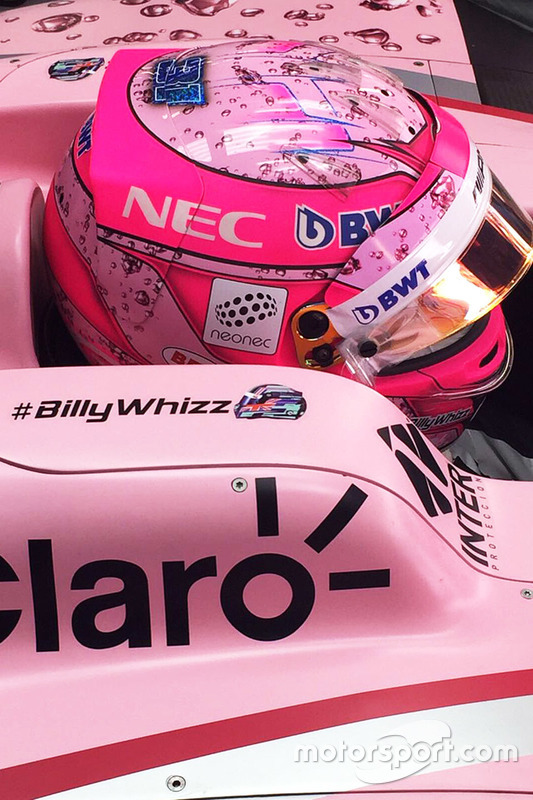 Esteban Ocon, Sahara Force India F1 VJM10 with #BillyWhizz signage