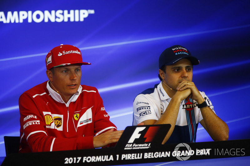 Kimi Raikkonen, Ferrari, Felipe Massa, Williams, in the FIA press conference