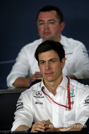 Toto Wolff, Mercedes AMG F1 W08 Shareholder and Executive Director in the FIA Press Conference