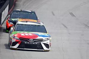 Kyle Busch, Joe Gibbs Racing, Toyota Camry M&M's White Chocolate, Martin Truex Jr., Furniture Row Racing, Toyota Camry Bass Pro Shops/Ducks Unlimited