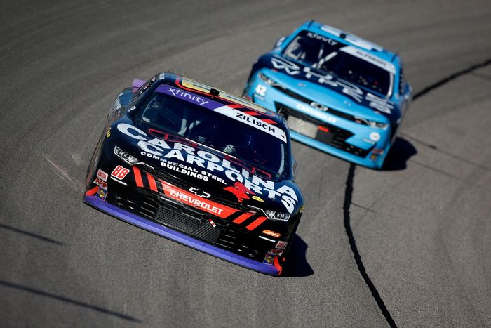 Connor Zilisch, JR Motorsports Chevrolet, Anothony Alfredo, Young's Motorsports Chevrolet