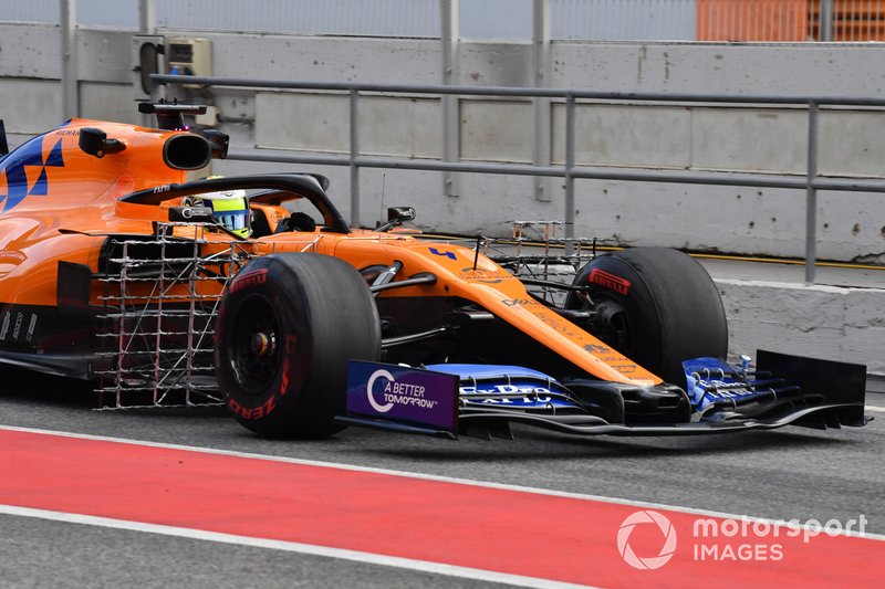 Lando Norris, McLaren MCL34 with aero sensors