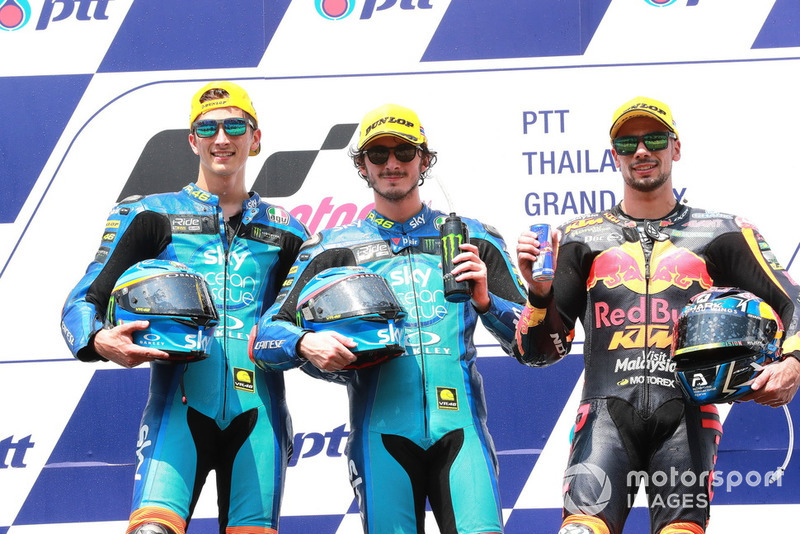 Luca Marini, Sky Racing Team VR46 Francesco Bagnaia, Sky Racing Team VR46 Miguel Oliveira, Red Bull KTM Ajo