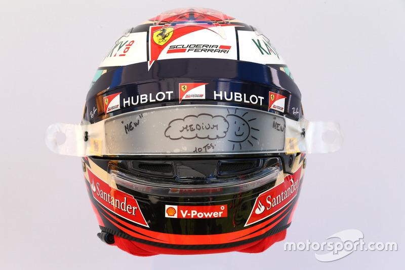 Le casque de Kimi Raikkonen, Ferrari