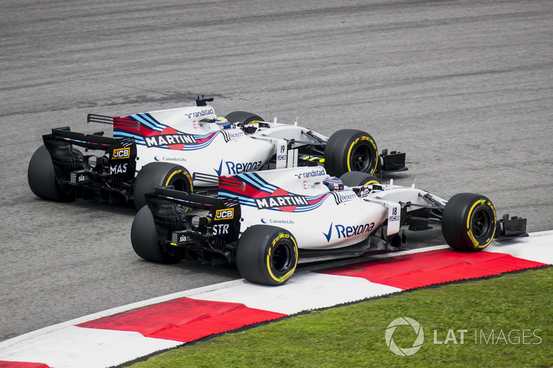 Lance Stroll, Williams FW40, Felipe Massa, Williams FW40