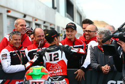 Le vainqueur Michael Rinaldi, Aruba.it Racing Junior Team, Chaz Davies, Ducati Team