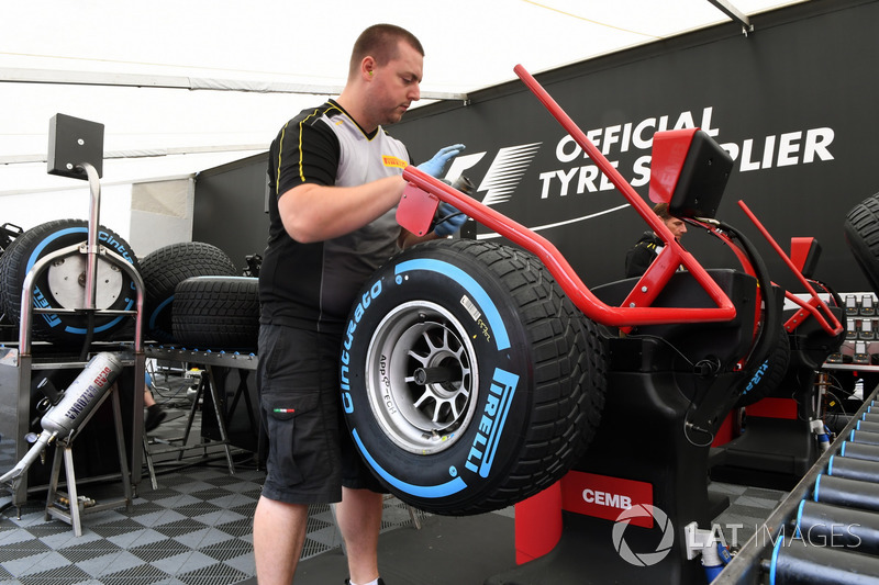 Pirelli tyre preparation area