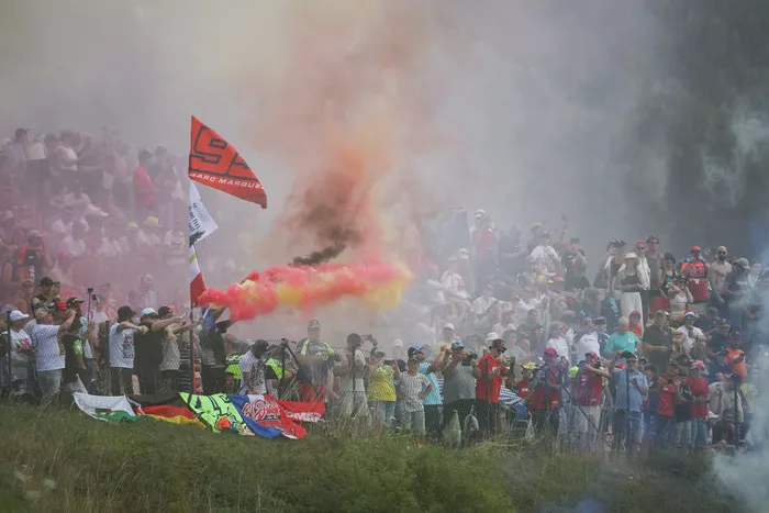 Fans gathered trackside