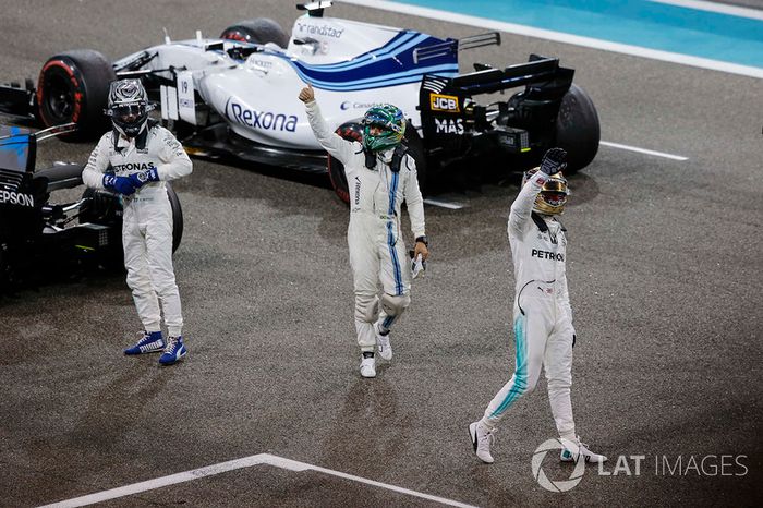 Valtteri Bottas, Mercedes AMG F1, Lewis Hamilton, Mercedes AMG F1 y Felipe Massa, Williams