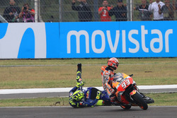 Accidente de Marc Márquez, Repsol Honda Team y Valentino Rossi, Yamaha Factory Racing