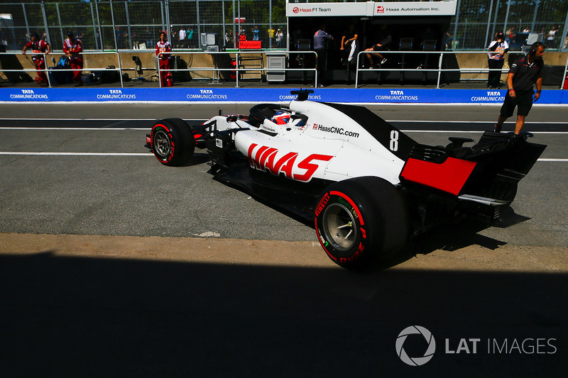 Ромен Грожан, Haas F1 Team VF-18, залишає бокси