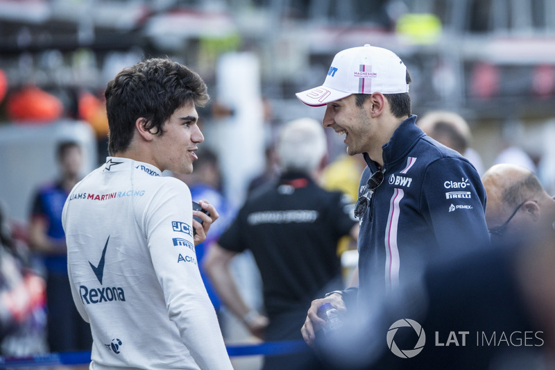 Lance Stroll, Williams y Esteban Ocon, Force India F1