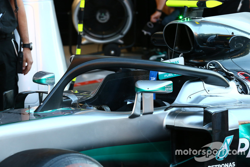 De halo op de auto van Rosberg