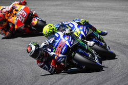 Jorge Lorenzo, Yamaha Factory Racing, Valentino Rossi, Yamaha Factory Racing, und Marc Marquez, Reps