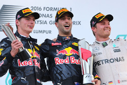 Podium: Second place Max Verstappen, Red Bull Racing, race winner Daniel Ricciardo, Red Bull Racing and third place Nico Rosberg, Mercedes AMG F1 Team