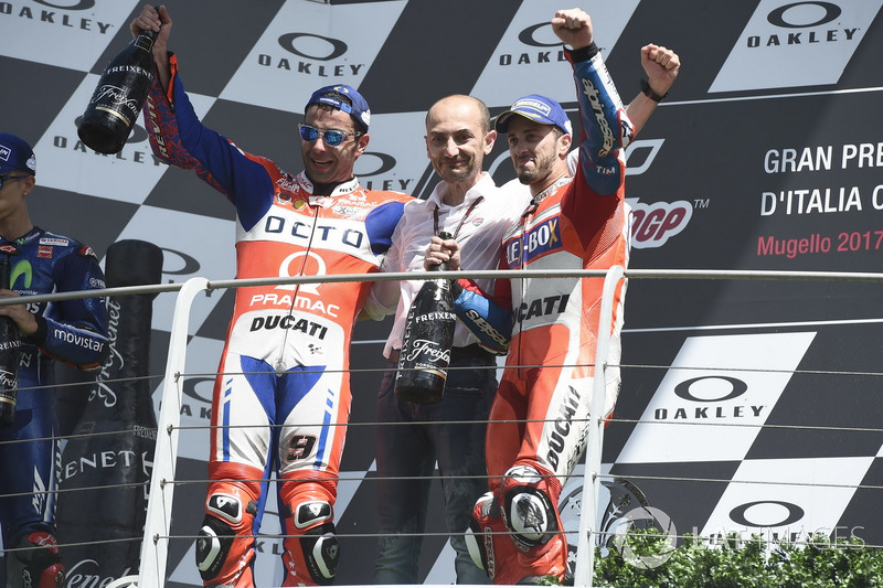 Podium: Danilo Petrucci, Pramac Racing, Domenicali, Andrea Dovizioso, Ducati Team