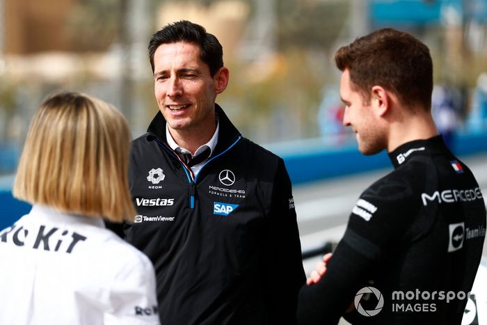 Susie Wolff, CEO, ROKiT Venturi Racing, Ian James, Team Principal, Mercedes-Benz EQ, Stoffel Vandoorne, Mercedes-Benz EQ