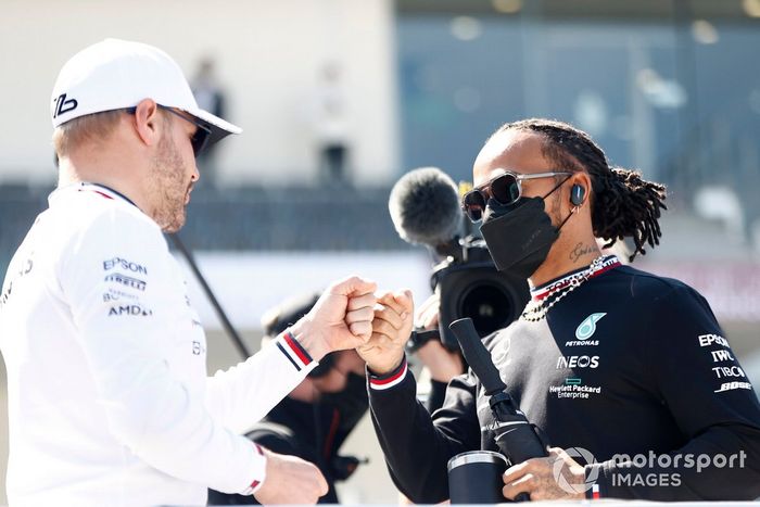 Valtteri Bottas, Mercedes y Lewis Hamilton, Mercedes en el desfile de pilotos