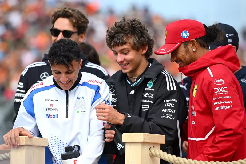 Lewis Hamilton, Ferrari, Andrea Kimi Antonelli, Mercedes, Isack Hadjar, Racing Bulls