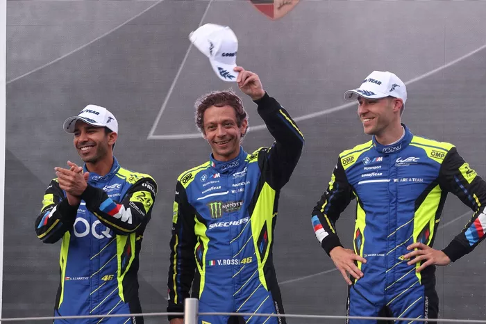 Podium LMGT3: #46 Team WRT BMW M4 LMGT3: Ahmad Al Harthy, Valentino Rossi, Kelvin Van Der Linde