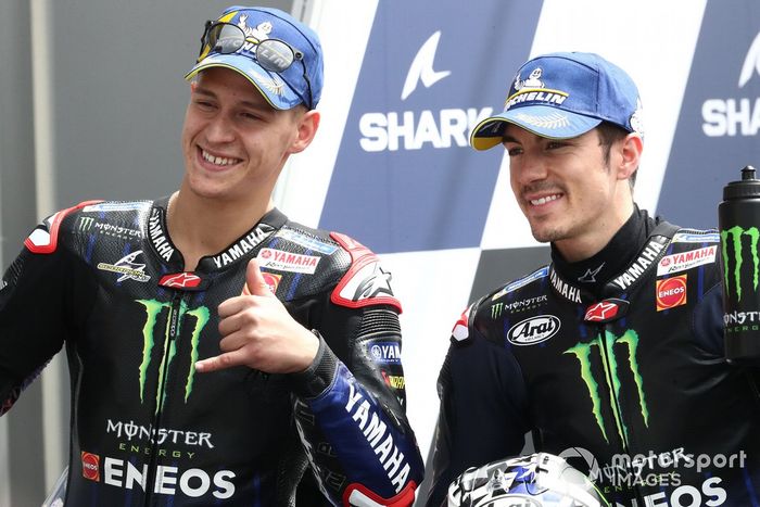 Il Polesitter Fabio Quartararo, Yamaha Factory Racing, secondo posto Maverick Vinales, Yamaha Factory Racing