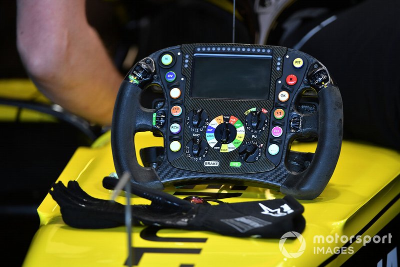The steering wheel of the Renault F1 Team R.S.19