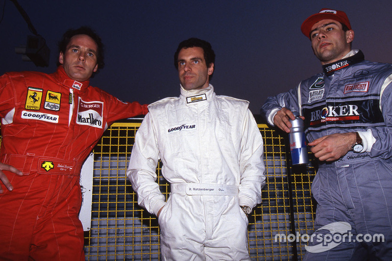 Die 3 Formel-1-Österreicher: Gerhard Berger, Ferrari; Roland Ratzenberger, Simtek; Karl Wendlinger, Sauber