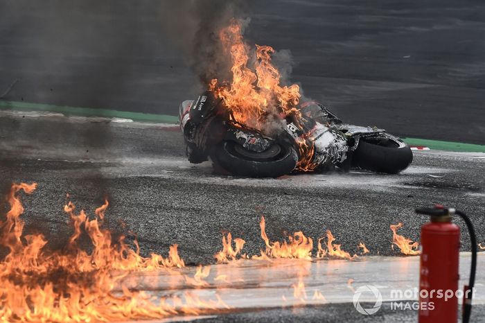 Incendio de las motos de Dani Pedrosa y Lorenzo Savadori