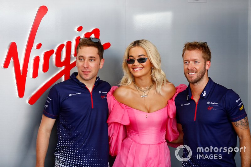Singer Rita Ora with Robin Frijns, Envision Virgin Racing, Sam Bird, Envision Virgin Racing