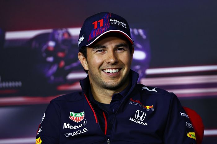 Sergio Pérez, Red Bull Racing durante la conferencia de prensa