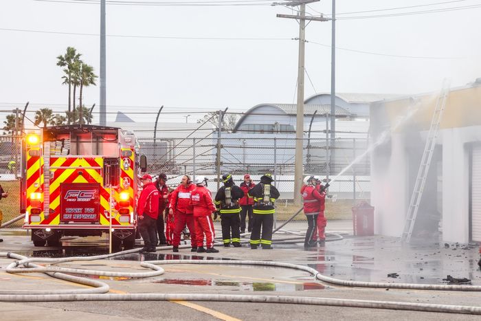 Incendio en la zona de garajes de Daytona