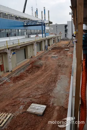 Construction work at Interlagos