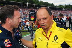 Christian Horner, Red Bull Racing equipo Principal con Frederic Vasseur, Renault F1 Team Racing el D