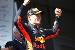 Podium: winnaar Max Verstappen, Red Bull Racing