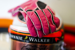 The gloves and helmet of Stoffel Vandoorne, McLaren