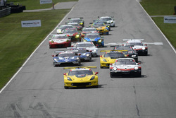 #3 Corvette Racing Chevrolet Corvette C7.R, GTLM: Antonio Garcia, Jan Magnussen leads the field at the green flag.