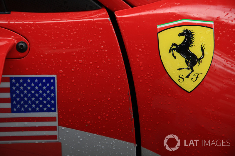 ferrari logo detail at