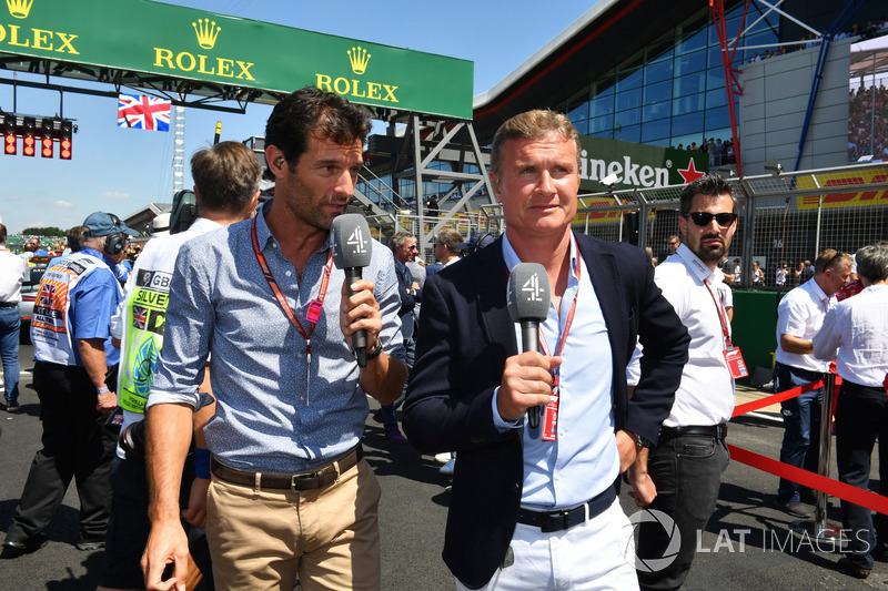 Mark Webber, y David Coulthard, Channel 4 F1 en la grilla