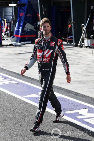 Race retiree Romain Grosjean, Haas F1