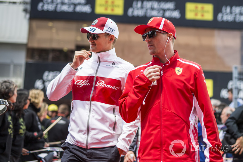 Marcus Ericsson, Sauber e Kimi Raikkonen, Ferrari