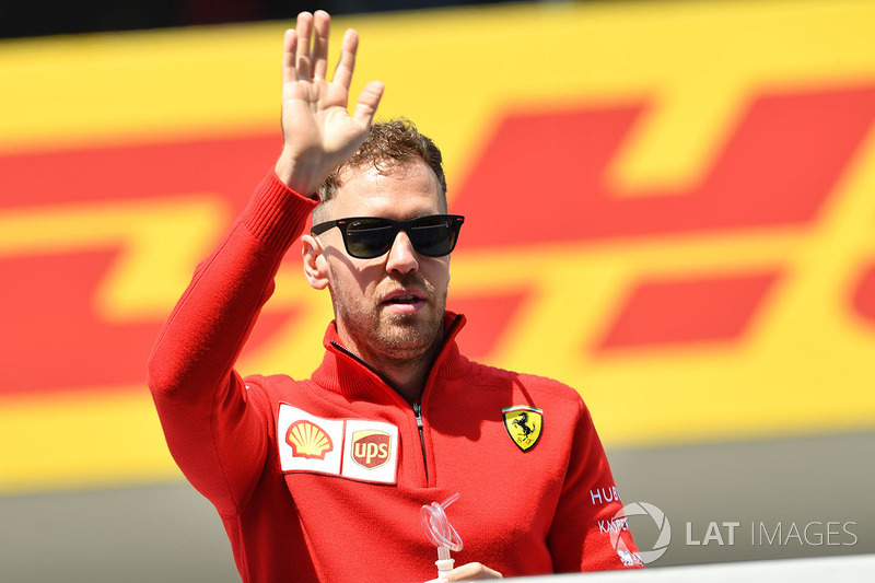 Sebastian Vettel, Ferrari en el desfile de pilotos