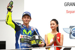 Podium: tweede plaats Valentino Rossi, Yamaha Factory Racing