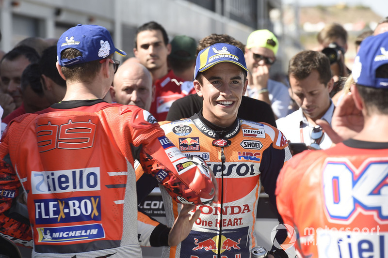 Marc Márquez: “Na primeira curva eu cheguei bem rápido e derrapando, fui bem longe, foi muito parecido com outro momento, com o Dovizioso onde nos tocamos, e eu fui para a parte verde da pista.”